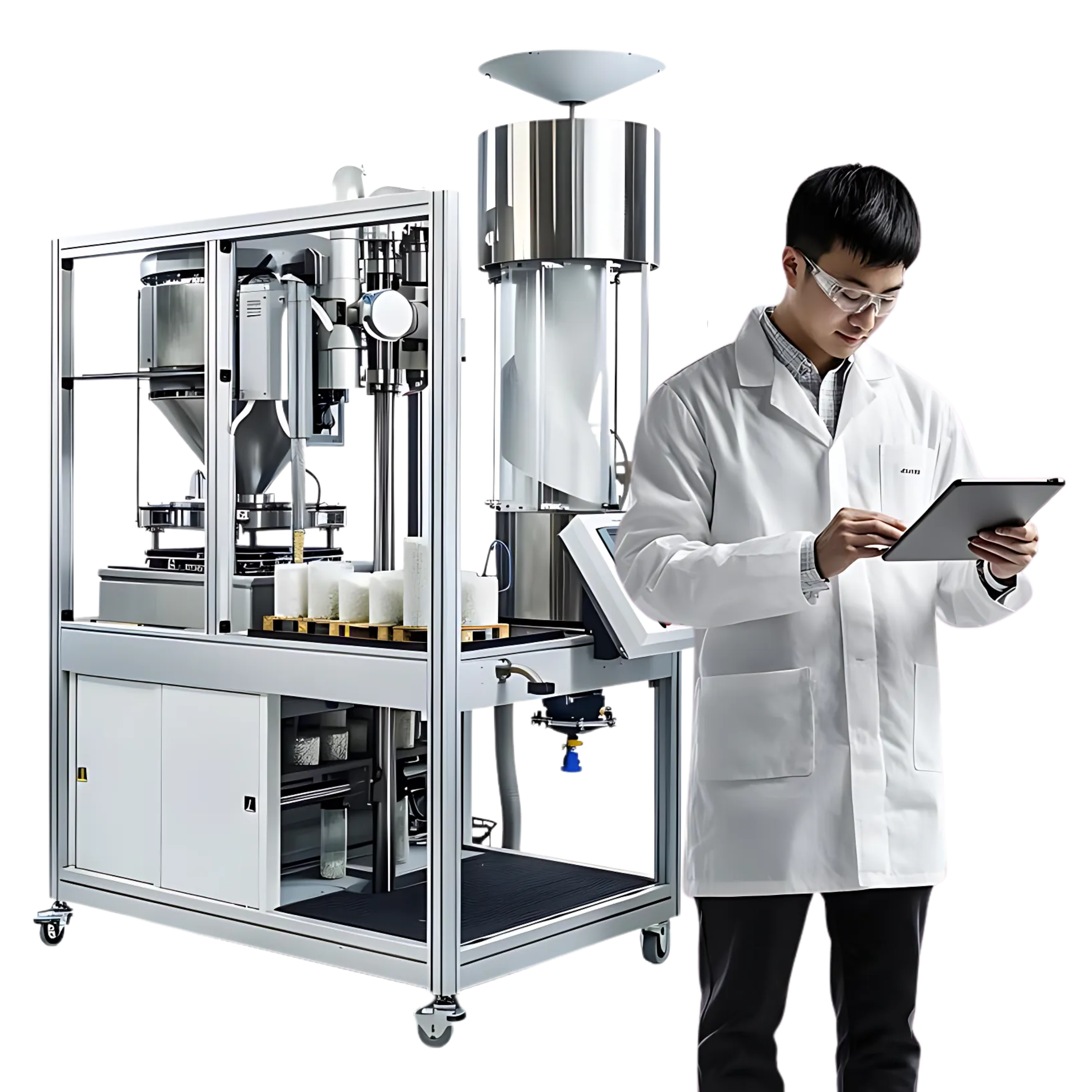 Pharma Production Machine and Worker